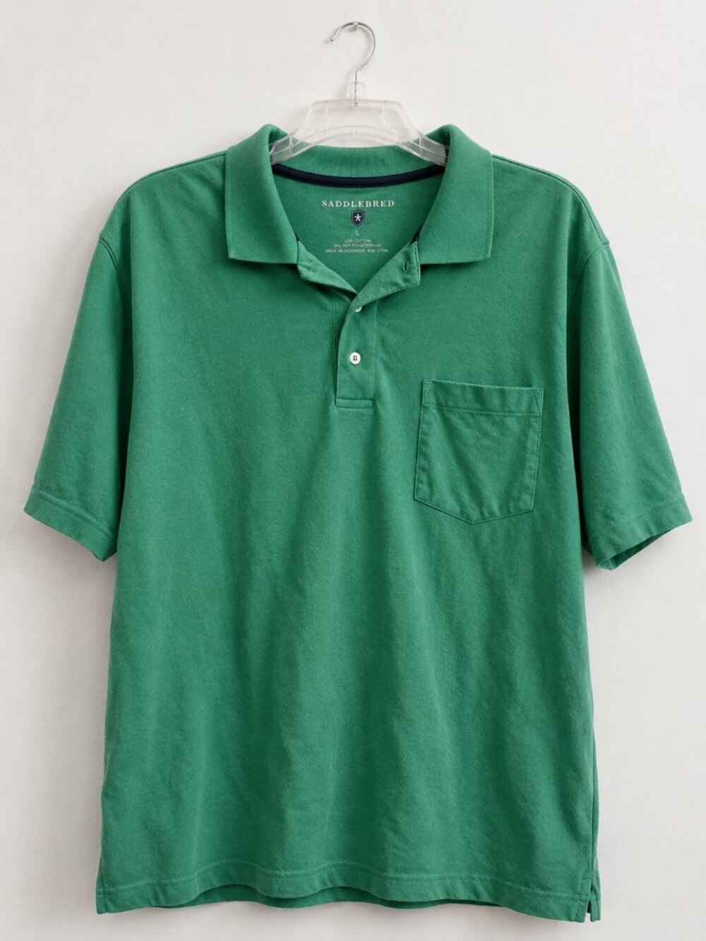 Saddlebred Green Polo Sz Large Men's